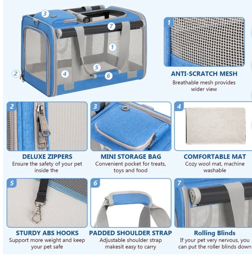 Gapzer Pet Carrier 18.1 x 11.8 x 11.8 In (LxWxH) Holds pets up to 20 lbs